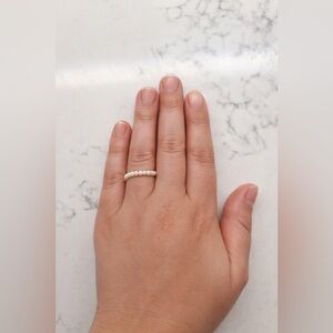 Natural Freshwater Pearl Ring | White | Minimalist | Stackable Ring | Bridal